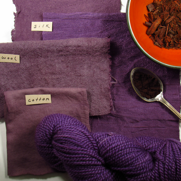 HOW TO MAKE NATURAL DYE WITH LOGWOOD, ORGANIC COLOR, PURPLE GRAY BLUE, IRON SHIFT