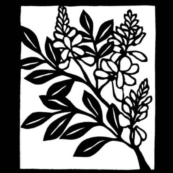 paper cutout of flowering branch